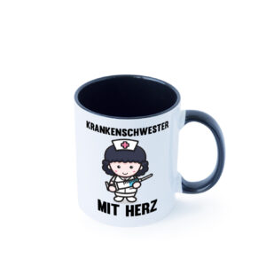 Krankenschwester mit Herz | Nurse | Krankenhaus Farbige Tasse - Kaffeetasse / Geschenk / Familie