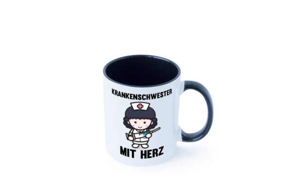 Krankenschwester mit Herz | Nurse | Krankenhaus Farbige Tasse - Kaffeetasse / Geschenk / Familie