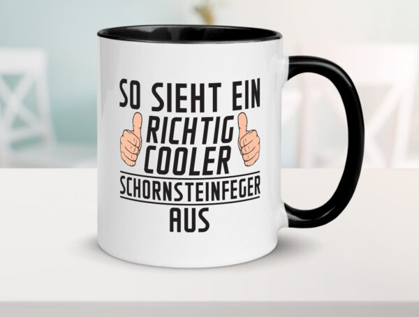 Richtig Cooler Schornsteinfeger | Kaminkehrer | Handwerk Farbige Tasse - Kaffeetasse / Geschenk / Familie