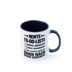 Rente To-Do-Liste | Rentner Tasse | Enkel verwöhnen Farbige Tasse - Kaffeetasse / Geschenk / Familie