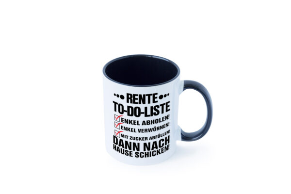 Rente To-Do-Liste | Rentner Tasse | Enkel verwöhnen Farbige Tasse - Kaffeetasse / Geschenk / Familie