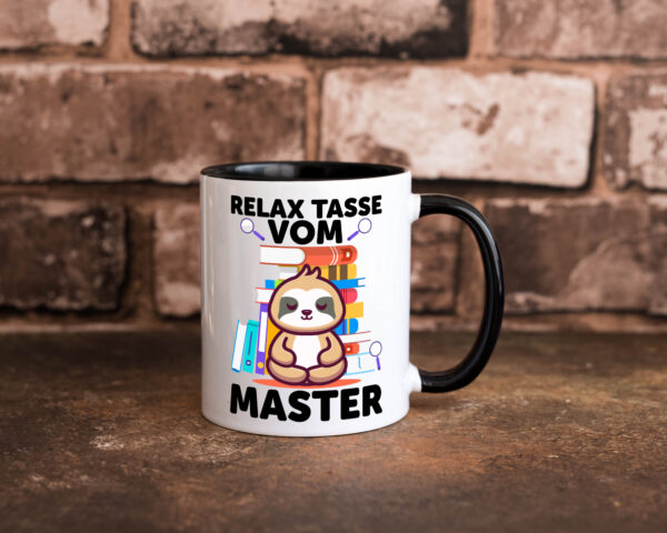 Relax Tasse: Master | Universität | Student Farbige Tasse - Kaffeetasse / Geschenk / Familie