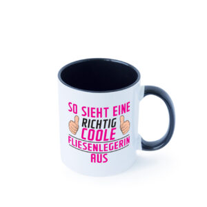 Richtig Coole Fliesenlegerin | Fliesenlegen | Bau Farbige Tasse - Kaffeetasse / Geschenk / Familie