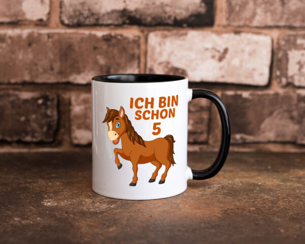 5. Geburtstag | Ich bin schon 5 | Pferde | Pony Farbige Tasse - Kaffeetasse / Geschenk / Familie