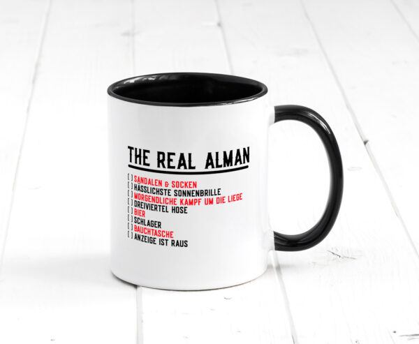 The Real Alman | Echte Deutsche | Deutschland | Stereotyp Farbige Tasse - Kaffeetasse / Geschenk / Familie