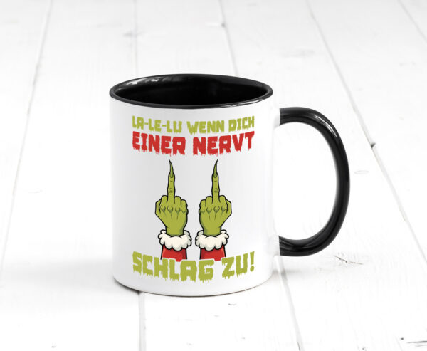 La Le Lu | Weihnachten | Weihnachtsmuffel | Lichter vl8 Farbige Tasse - Kaffeetasse / Geschenk / Familie