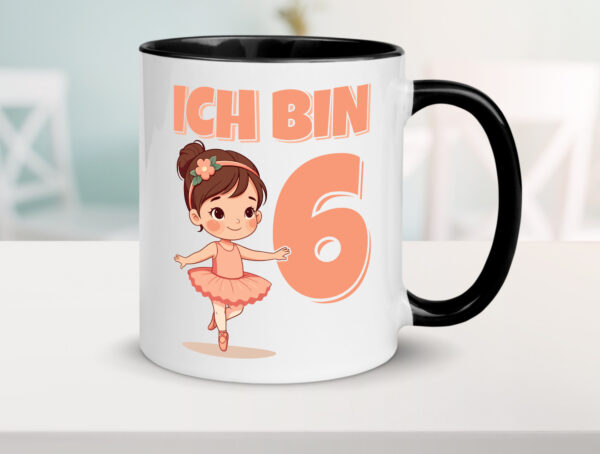 6 Geburtstag | 6 Jahre | Ballerina | Mädchen | Ballet Farbige Tasse - Kaffeetasse / Geschenk / Familie