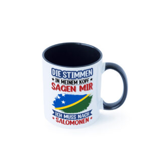 Salomonen | Urlaub | Stimmen in meinem Kopf | Traumland Farbige Tasse - Kaffeetasse / Geschenk / Familie