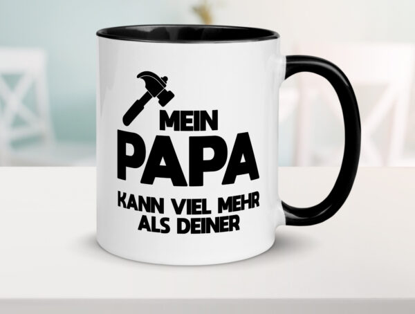 Mein papa kann viel mehr als deiner | Bester Papa Farbige Tasse - Kaffeetasse / Geschenk / Familie