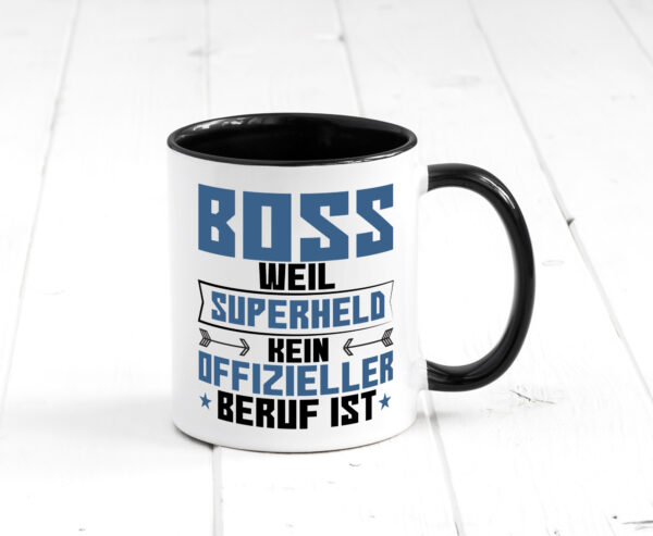 Superheld Boss | Führungskraft | Vorgesetzter Farbige Tasse - Kaffeetasse / Geschenk / Familie