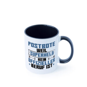 Superheld Postbote | Beruf Post | Briefträger Farbige Tasse - Kaffeetasse / Geschenk / Familie