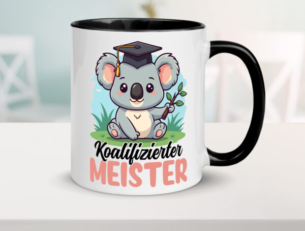 Koalifizierter Meister | Meisterbrief Farbige Tasse - Kaffeetasse / Geschenk / Familie