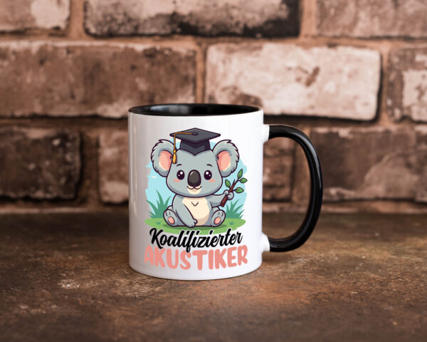 Koalifizierter Akustiker | Akustik | Hörgeräteakustik Farbige Tasse - Kaffeetasse / Geschenk / Familie