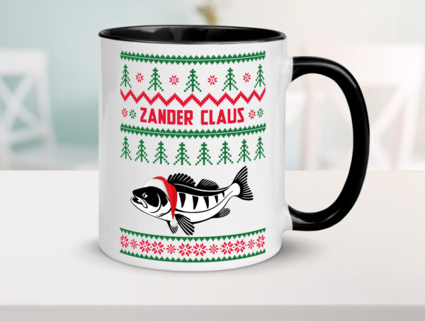 Zander Claus | Fischliebhaber | Weihnachten | Mitarbeiter Farbige Tasse - Kaffeetasse / Geschenk / Familie