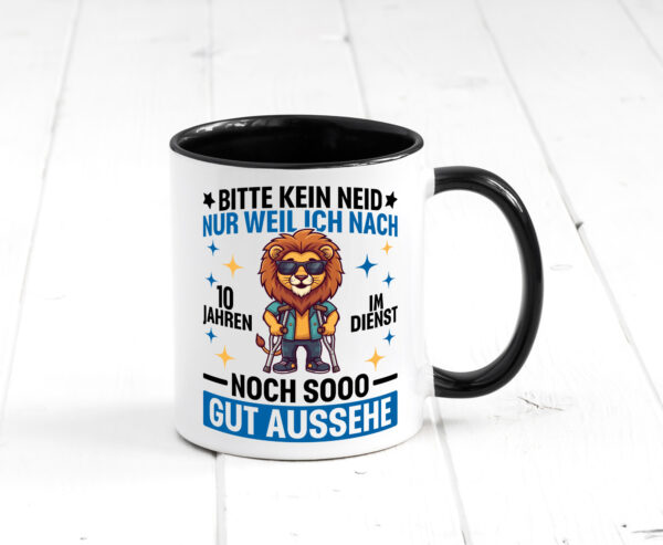 10 Jahre im Dienst | Arbeitsjubiläum | Arbeit Farbige Tasse - Kaffeetasse / Geschenk / Familie