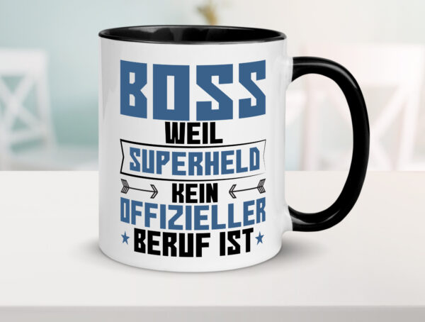 Superheld Boss | Führungskraft | Vorgesetzter Farbige Tasse - Kaffeetasse / Geschenk / Familie