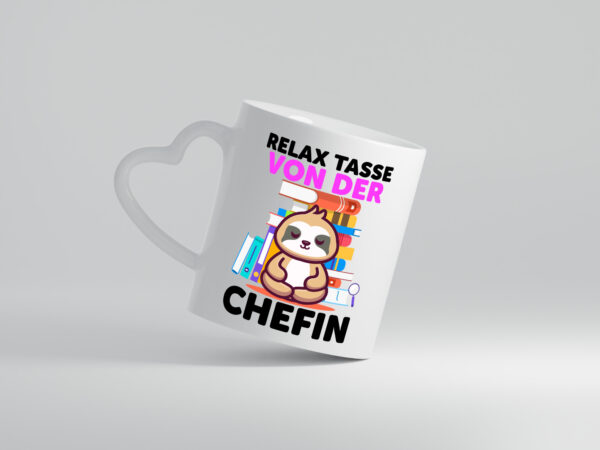 Relax Tasse: Chefin | Führungskraft | Vorgesetzte - Herzhenkel Tasse - Kaffeetasse / Geschenk / Familie