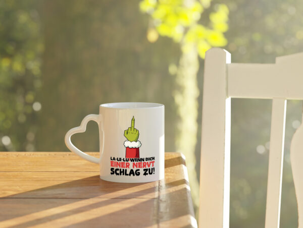 La Le Lu | Weihnachten | Weihnachtsmuffel | Lichter vl6 - Herzhenkel Tasse - Kaffeetasse / Geschenk / Familie