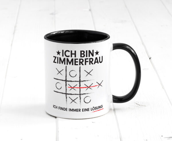 Löse Probleme: Zimmerfrau| Holzbau | Handwerkerin Farbige Tasse - Kaffeetasse / Geschenk / Familie