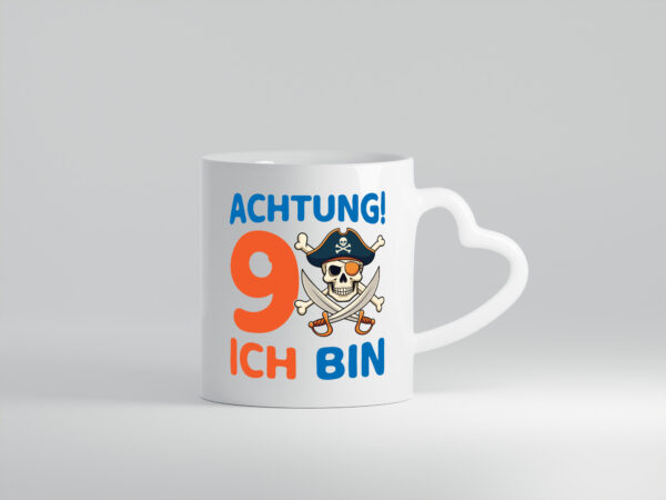 9. Geburtstag | 9 Jahre | Pirat - Herzhenkel Tasse - Kaffeetasse / Geschenk / Familie