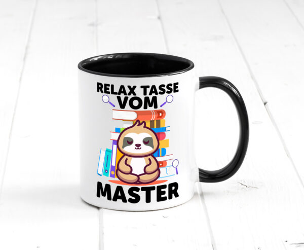 Relax Tasse: Master | Universität | Student Farbige Tasse - Kaffeetasse / Geschenk / Familie