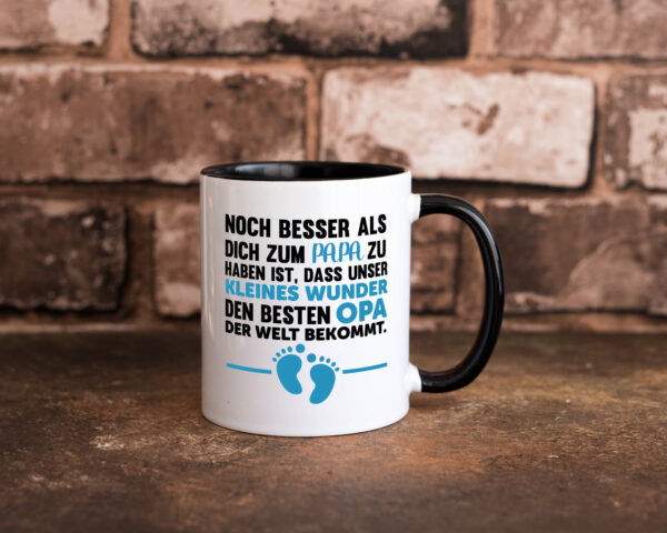 Schwangerschaft | bester Opa der Welt | Großvater Farbige Tasse - Kaffeetasse / Geschenk / Familie