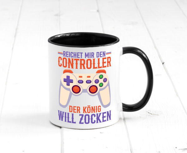 Der König will Zocken | Zocker | Gamer | Zocken Farbige Tasse - Kaffeetasse / Geschenk / Familie