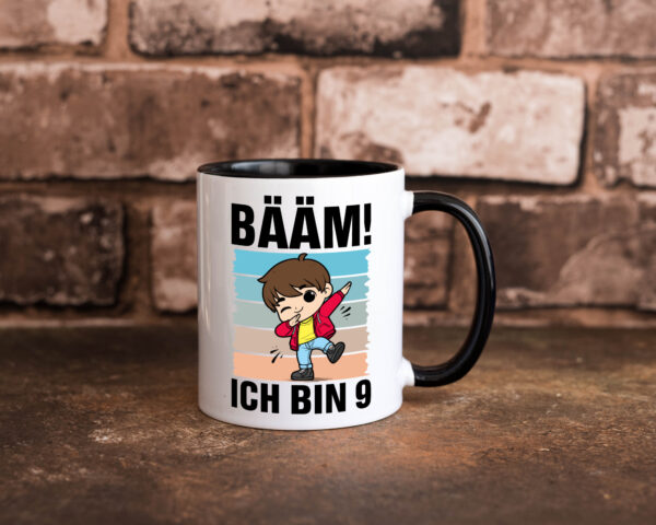 9. Geburtstag | Ich bin 9 | 9 Jahre | Bäääm Dabbing Kind Farbige Tasse - Kaffeetasse / Geschenk / Familie