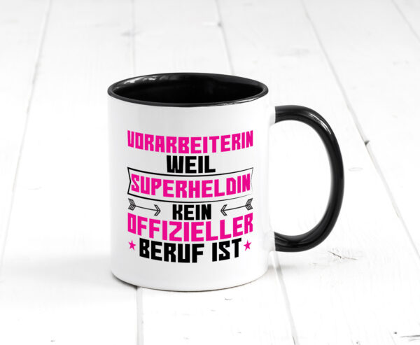 Superheldin Vorarbeiterin | Kollegin | Teamleiter Farbige Tasse - Kaffeetasse / Geschenk / Familie