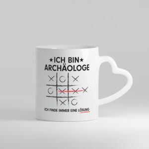 Lösung Finden: Archäologe | Archäologie | Forscher - Herzhenkel Tasse - Kaffeetasse / Geschenk / Familie