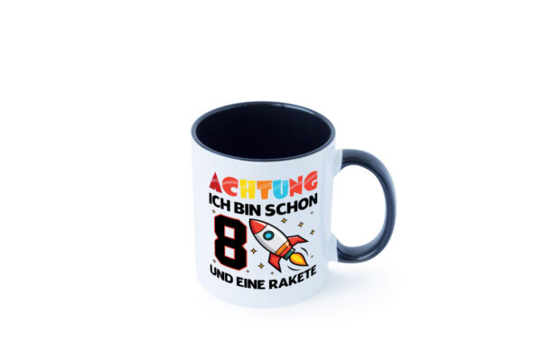 8. Geburtstag | Rakete | Weltraum | 8 Jahre | Galaxy Farbige Tasse - Kaffeetasse / Geschenk / Familie