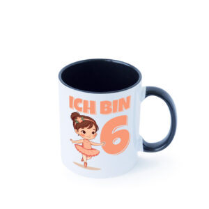 6 Geburtstag | 6 Jahre | Ballerina | Mädchen | Ballet Farbige Tasse - Kaffeetasse / Geschenk / Familie