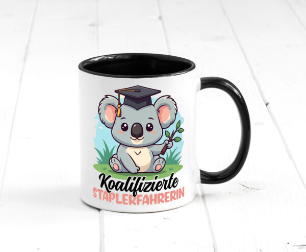 Koalifizierte Staplerfahrerin | Gabelstapler Farbige Tasse - Kaffeetasse / Geschenk / Familie