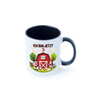 3. Geburtstag | 3 Jahre | Bauernhof und Tiere Farbige Tasse - Kaffeetasse / Geschenk / Familie