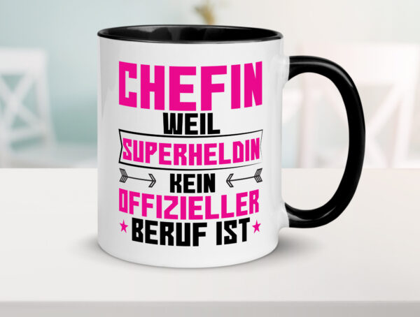 Superheldin Chefin | Führungskraft | Vorgesetzte Farbige Tasse - Kaffeetasse / Geschenk / Familie