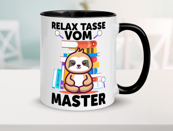 Relax Tasse: Master | Universität | Student Farbige Tasse - Kaffeetasse / Geschenk / Familie