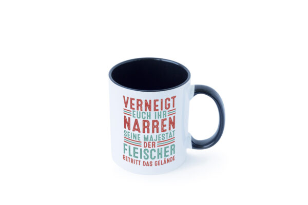 Verneigt euch: Fleischer | Schlachterei Farbige Tasse - Kaffeetasse / Geschenk / Familie