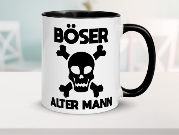 Böser alter Mann | Totenkopf Farbige Tasse - Kaffeetasse / Geschenk / Familie