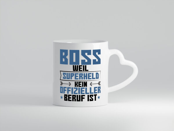 Superheld Boss | Führungskraft | Vorgesetzter - Herzhenkel Tasse - Kaffeetasse / Geschenk / Familie