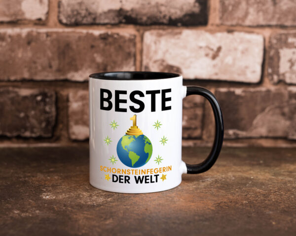 Welt Beste Schornsteinfegerin | Kaminkehrer | Handwerk Farbige Tasse - Kaffeetasse / Geschenk / Familie