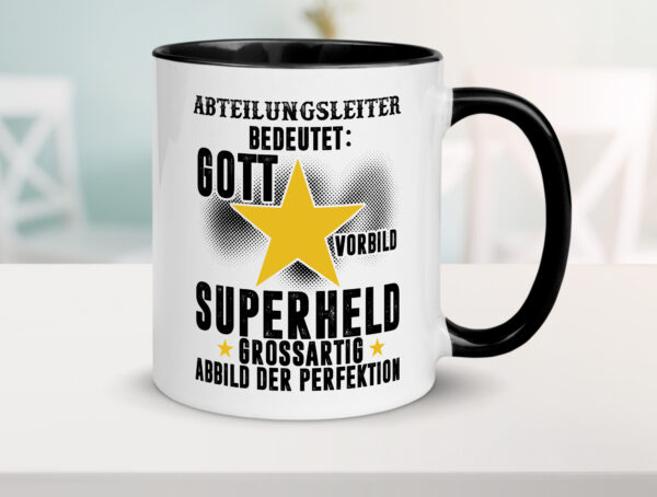 Bedeutung von Abteilungsleiter| Führungskraft Farbige Tasse - Kaffeetasse / Geschenk / Familie