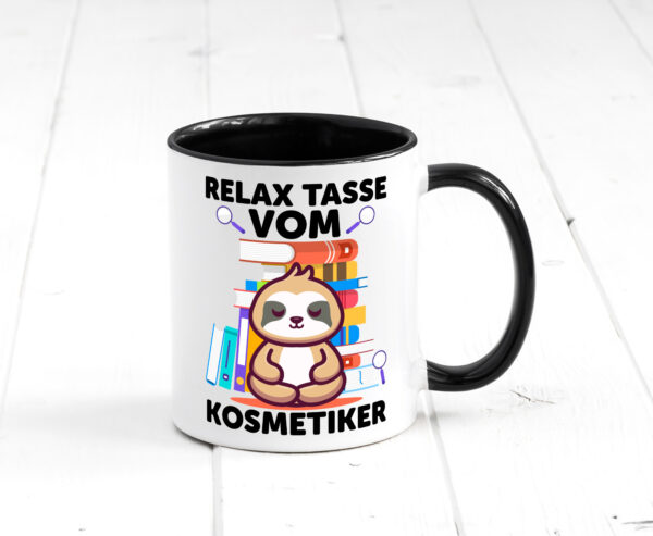 Relax Tasse: Kosmetiker | Kosmetik | Stylist Farbige Tasse - Kaffeetasse / Geschenk / Familie