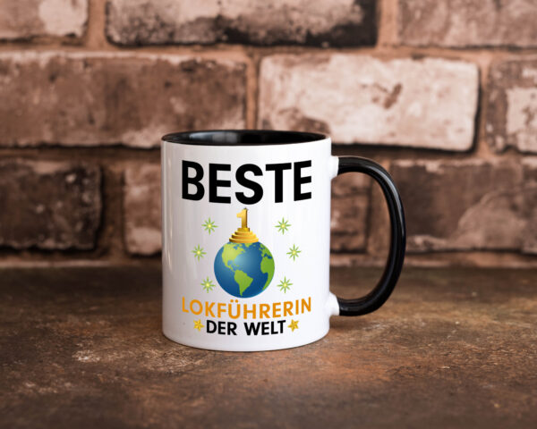 Welt Beste Lokführerin | Zug | Beruf Farbige Tasse - Kaffeetasse / Geschenk / Familie