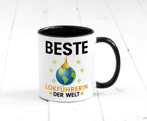 Welt Beste Lokführerin | Zug | Beruf Farbige Tasse - Kaffeetasse / Geschenk / Familie