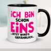 1. Geburtstag | Ich bin schon 1 | Jetzt wirds gefährlich Farbige Tasse - Kaffeetasse / Geschenk / Familie