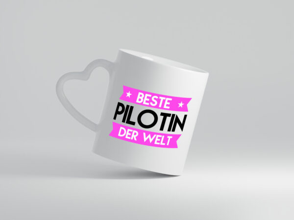 Beste Pilotin | Definition Piloten - Herzhenkel Tasse - Kaffeetasse / Geschenk / Familie