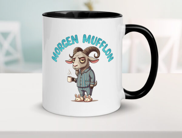 Morgen Mufflon | Morgenmuffe Farbige Tasse - Kaffeetasse / Geschenk / Familie