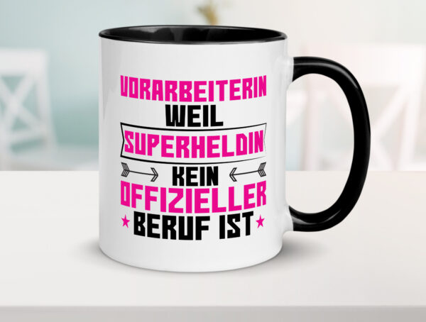 Superheldin Vorarbeiterin | Kollegin | Teamleiter Farbige Tasse - Kaffeetasse / Geschenk / Familie