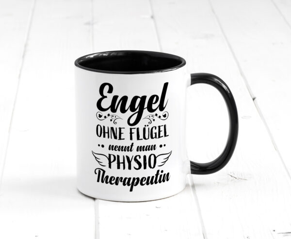 Engel ohne Flügel nennt man Physio Therapeutin | Therapie Farbige Tasse - Kaffeetasse / Geschenk / Familie