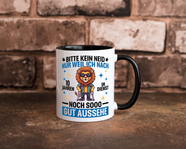 10 Jahre im Dienst | Arbeitsjubiläum | Arbeit Farbige Tasse - Kaffeetasse / Geschenk / Familie